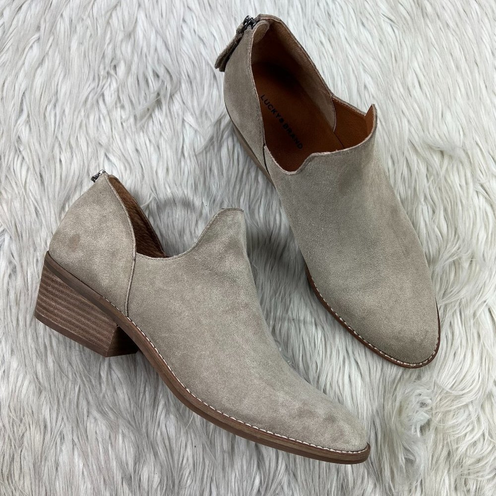 Lucky Brand Women's Suede Leather Freelia Bootie